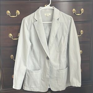 Women's Gray Striped Blazer